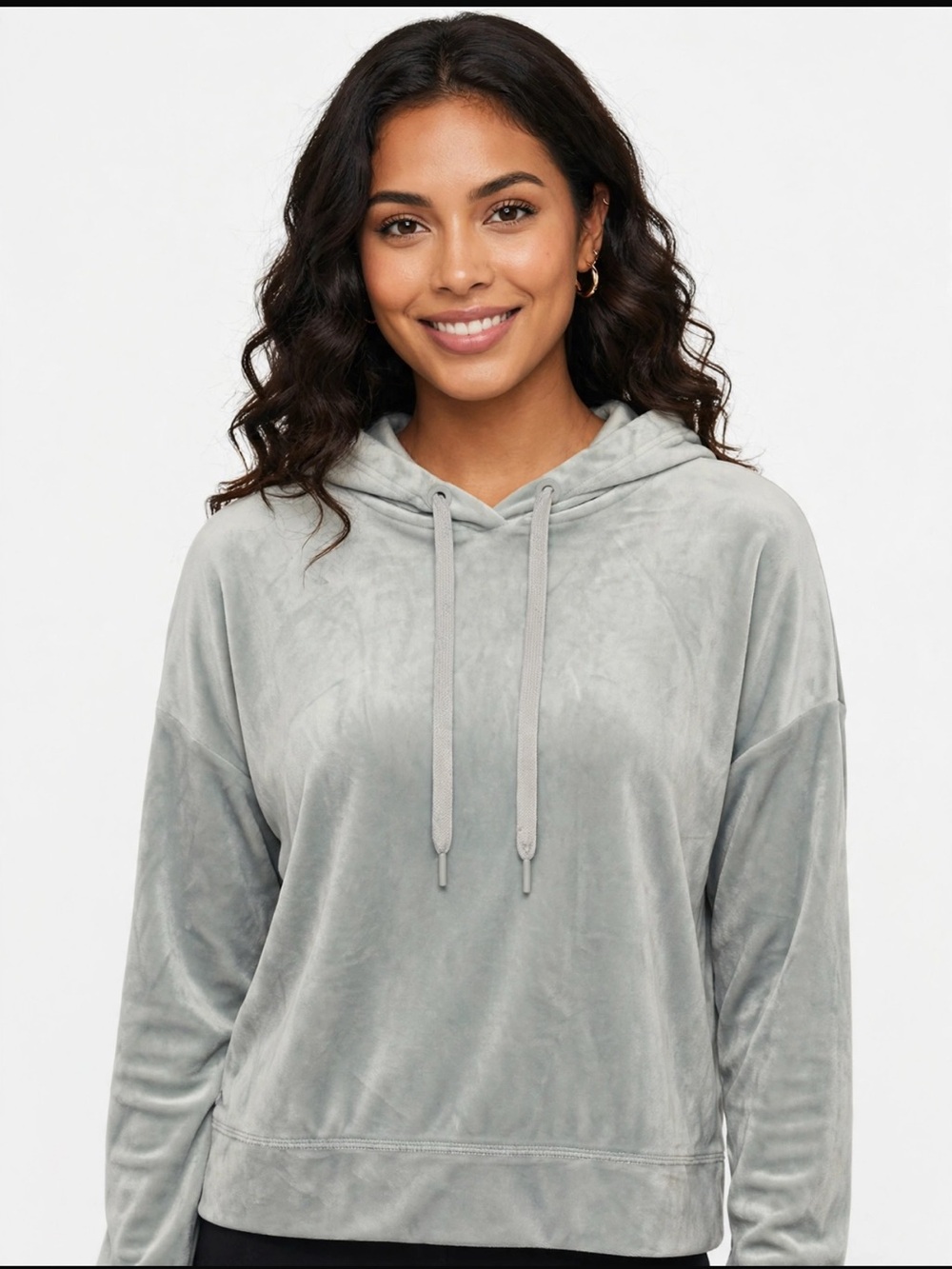 Cozy Hooded Plush Pullover Hoodie - Light Gray